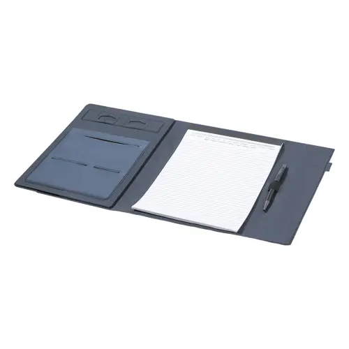 Cartella portadocumenti in RPET chiusura magnetica portacellulare pieghevole e Block notes in formato A4 da 20 fogli a righe