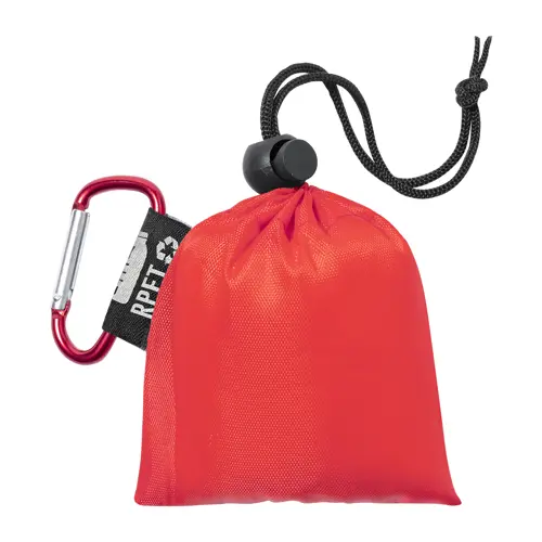 Poncho in LDPE trasparente in taglia unica per adulti con custodia in RPET e moschettone