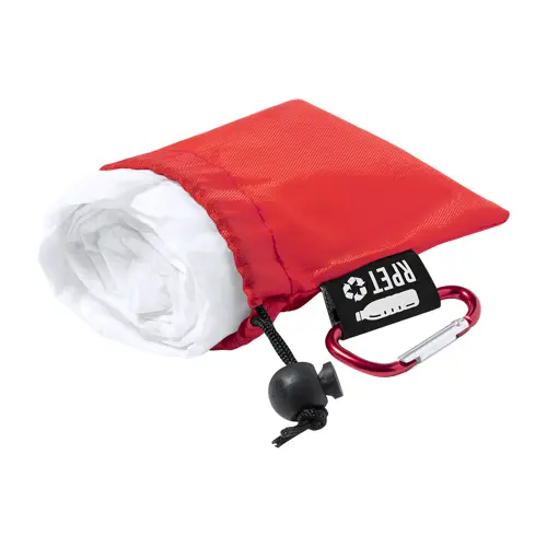 Poncho in LDPE trasparente in taglia unica per adulti con custodia in RPET e moschettone