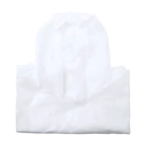 Poncho in LDPE trasparente in taglia unica per adulti con custodia in RPET e moschettone