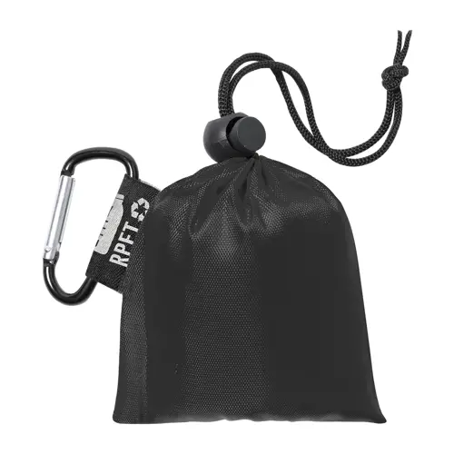 Poncho in LDPE trasparente in taglia unica per adulti con custodia in RPET e moschettone