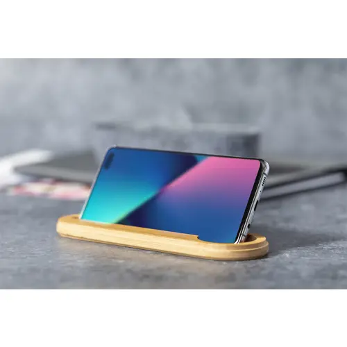 Astuccio in feltro RPET con coperchio in bambù completo di righello portacellulare ed elastico di chiusura