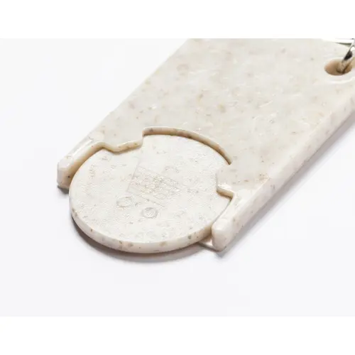 Portachiavi con gettone carrello in plastica ABS e paglia di grano