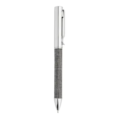 Set block note A5 in RPET fogli a righe elastico in gomma penna a sfera in metallo con rivestimento in poliestere RPET e refill blu in scatola regalo