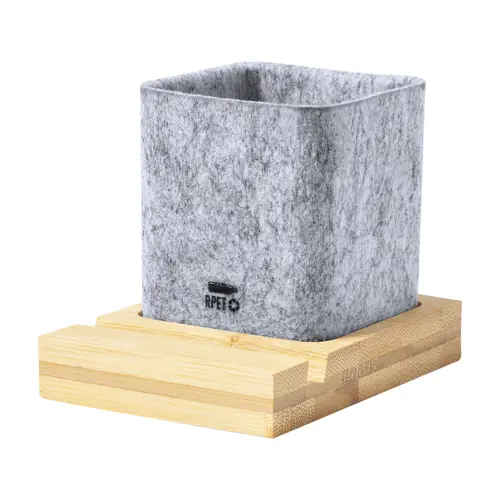  Organizer da scrivania comprende portapenne in feltro e supporto in bambù porta cellulare