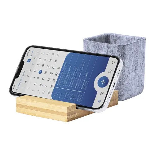  Organizer da scrivania comprende portapenne in feltro e supporto in bambù porta cellulare
