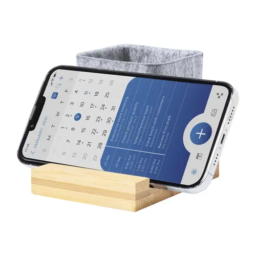  Organizer da scrivania comprende portapenne in feltro e supporto in bambù porta cellulare