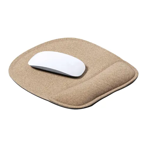 Tappetino mouse ergonomico con poggiapolso in sughero naturale 200x223mm