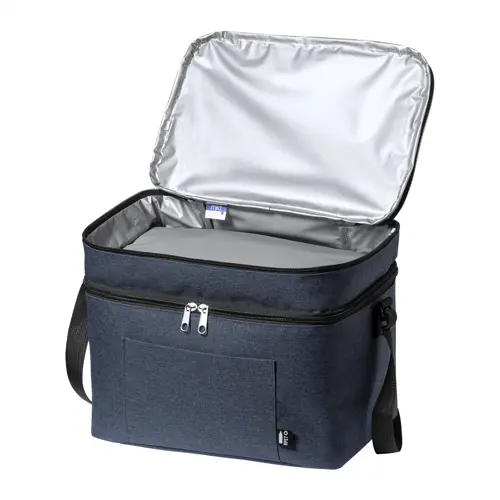 Borsa termica in RPET a doppio scomparto con tracolla regolabile 30×24×19.5cm