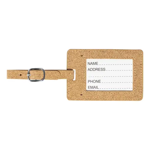 Etichetta per bagagli in sughero naturale