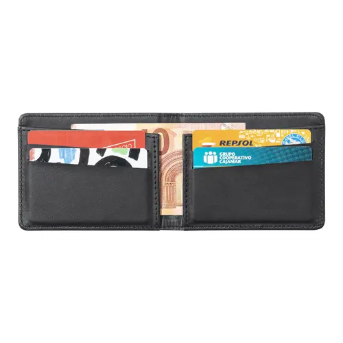 Portafoglio in RPET con protezione RFID e 6 scomparti per carte di credito