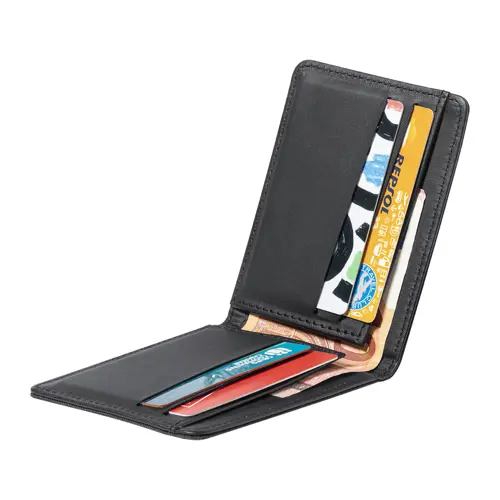 Portafoglio in RPET con protezione RFID e 6 scomparti per carte di credito