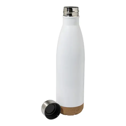 Borraccia a forma di bottiglia in acciaio inossidabile con base in sughero naturale da 750ml