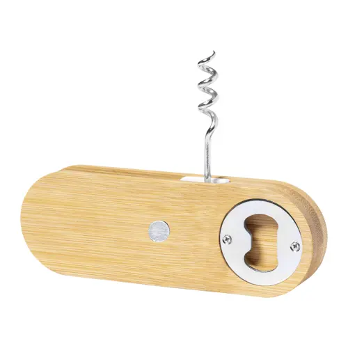 Cavatappi magnetico in bambù e apribottiglie