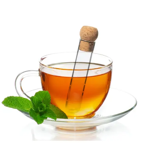 Infusore per il tè in vetro con tappo in sughero