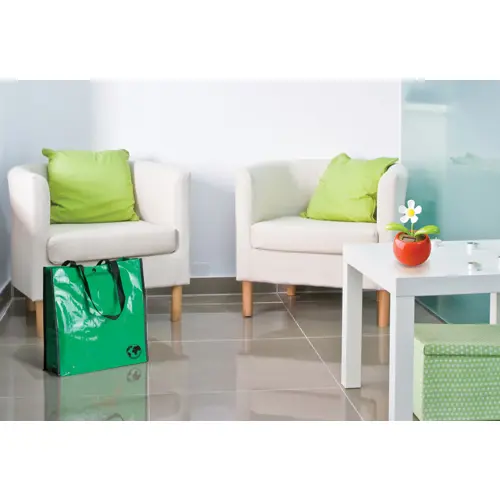 Shopper per la spesa biodegradabile con chiusura a bottone e manici lunghi disponibile in diverse colorazioni da 120gr 37x38x12cm