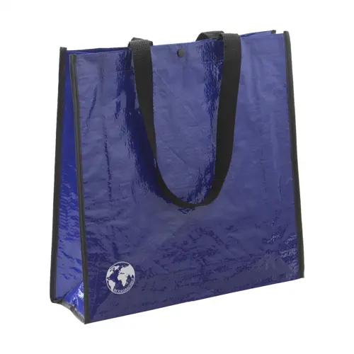 Shopper per la spesa biodegradabile con chiusura a bottone e manici lunghi disponibile in diverse colorazioni da 120gr 37x38x12cm