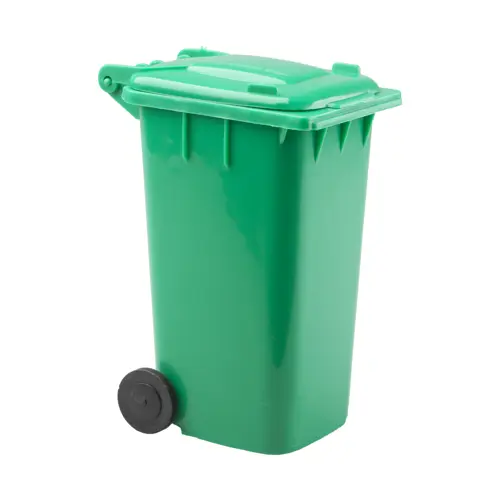 Portapenne in plastica a forma di pattumiera
