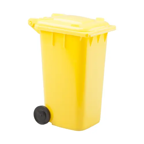 Portapenne in plastica a forma di pattumiera