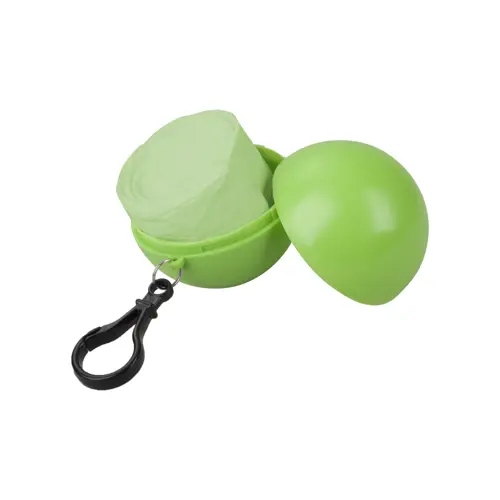 Poncho impermeabile ripiegato nella forma con portachiavi