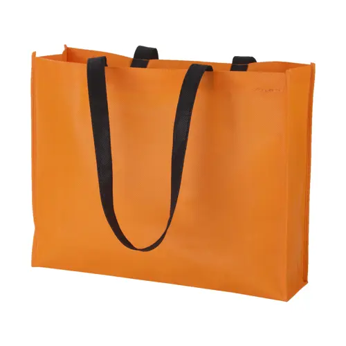 Shopper per la spesa in TNT disponibile in diverse colorazioni con manici lunghi neri da 90gr 40x32x11cm