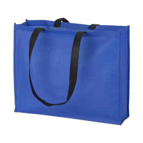 Shopper per la spesa in TNT disponibile in diverse colorazioni con manici lunghi neri da 90gr 40x32x11cm