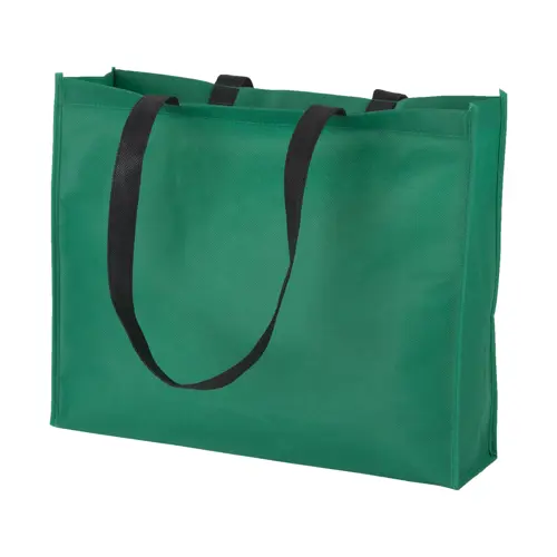 Shopper per la spesa in TNT disponibile in diverse colorazioni con manici lunghi neri da 90gr 40x32x11cm