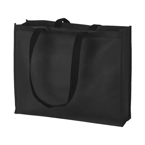Shopper per la spesa in TNT disponibile in diverse colorazioni con manici lunghi neri da 90gr 40x32x11cm