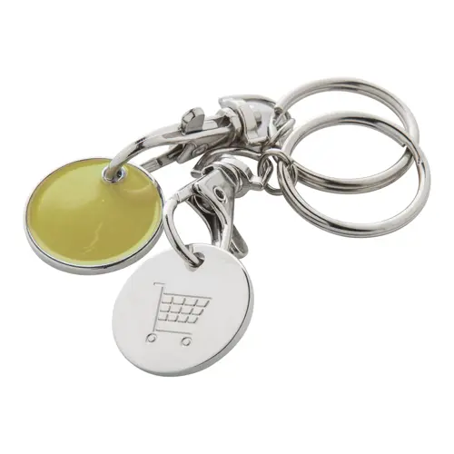 Portachiavi in metallo con gettone per il carrello della spesa ø23mm