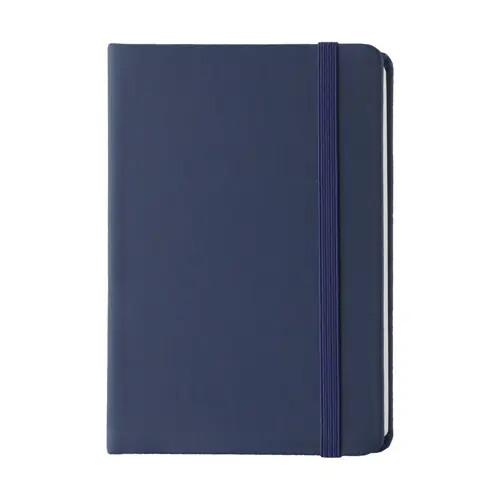 Block Notes A6 con copertina rivestita in pelle PU e 100 fogli neutri e con elastico e segnapagine in coordinato