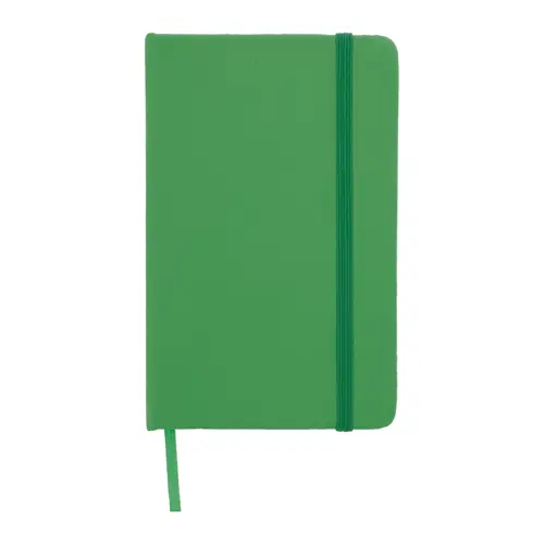 Block Notes A6 con copertina rivestita in pelle PU e 100 fogli neutri e con elastico e segnapagine in coordinato