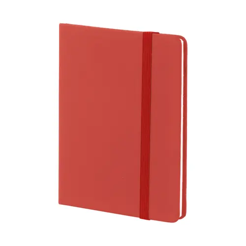 Block Notes A6 con copertina rivestita in pelle PU e 100 fogli neutri e con elastico e segnapagine in coordinato