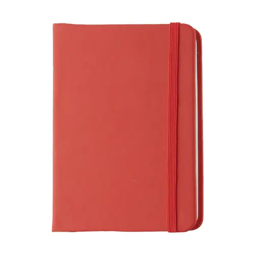 Block Notes A6 con copertina rivestita in pelle PU e 100 fogli neutri e con elastico e segnapagine in coordinato
