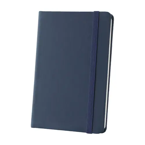 Block Notes A6 con copertina rivestita in pelle PU e 100 fogli neutri e con elastico e segnapagine in coordinato