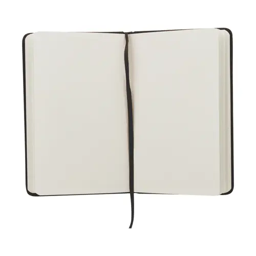 Block Notes A6 con copertina rivestita in pelle PU e 100 fogli neutri e con elastico e segnapagine in coordinato