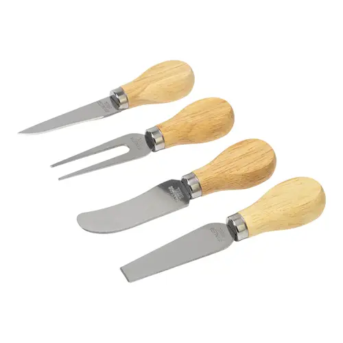 Set coltelli da formaggio con manico legno in confezione nera