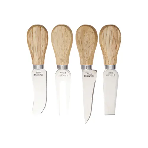 Set coltelli da formaggio con manico legno in confezione nera