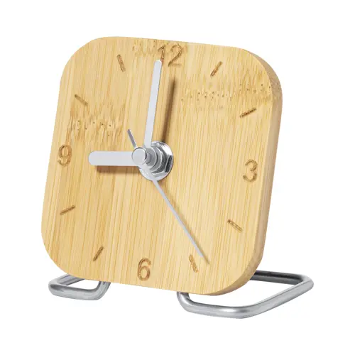 Orologio da tavolo in bambù e acciaio inox