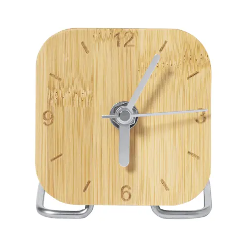Orologio da tavolo in bambù e acciaio inox