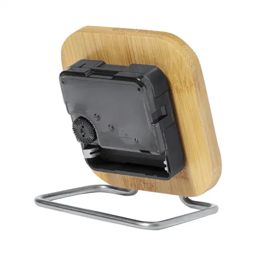 Orologio da tavolo in bambù e acciaio inox