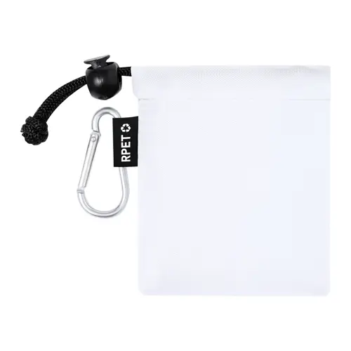 Poncho per bambini in LDPE trasparente con custodia in RPET e moschettone