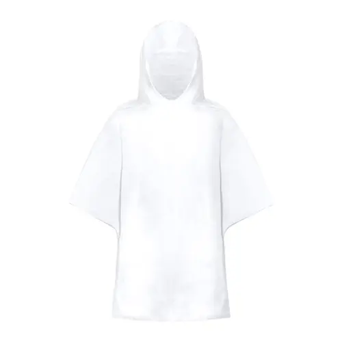Poncho per bambini in LDPE trasparente con custodia in RPET e moschettone