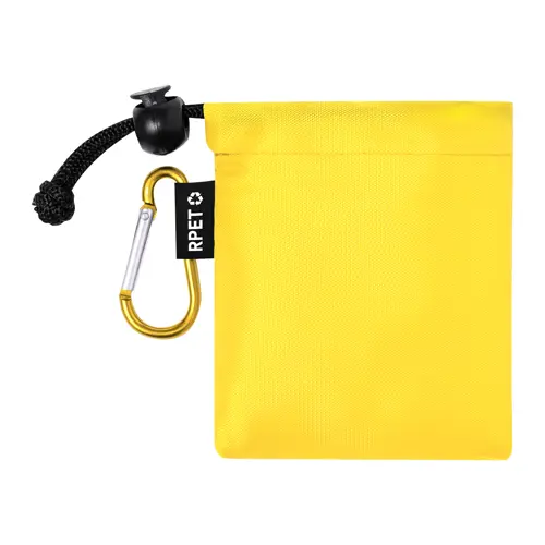 Poncho per bambini in LDPE trasparente con custodia in RPET e moschettone