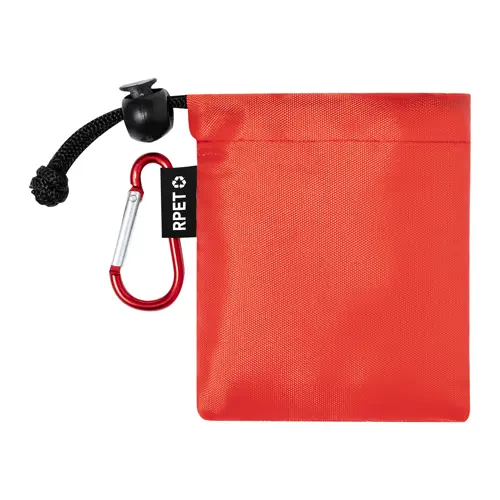 Poncho per bambini in LDPE trasparente con custodia in RPET e moschettone
