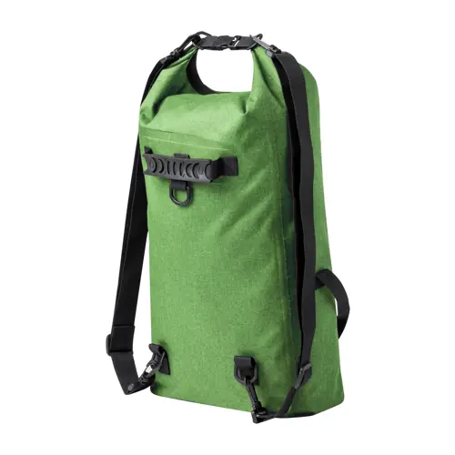 Zaino sacca impermeabile in RPET con tasca per dispositivo capacitivo chiusa da cerniera e cinghie regolabili 370×550×130mm