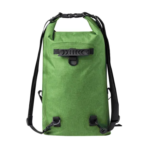 Zaino sacca impermeabile in RPET con tasca per dispositivo capacitivo chiusa da cerniera e cinghie regolabili 370×550×130mm