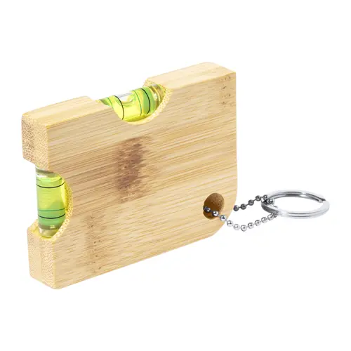 Portachiavi apribottiglie in bambù con doppia livella 