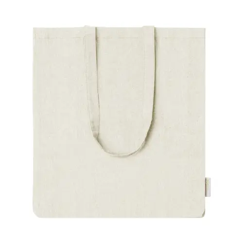 Shopper in cotone riciclato con soffietto e manici lunghi da 140gr 38×42×8cm