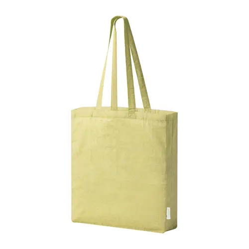Shopper in cotone riciclato con soffietto e manici lunghi da 140gr 38×42×8cm