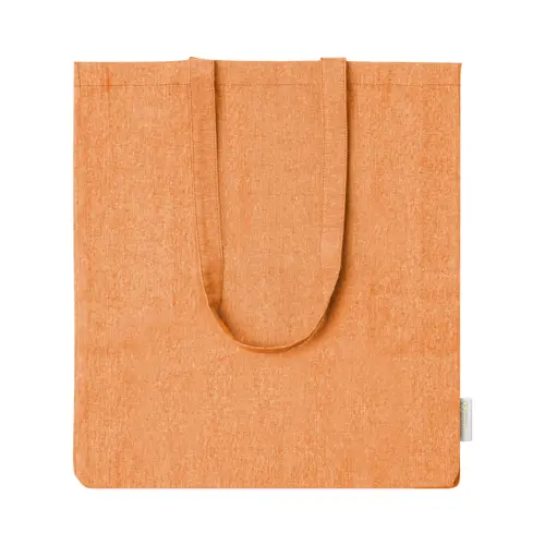 Shopper in cotone riciclato con soffietto e manici lunghi da 140gr 38×42×8cm